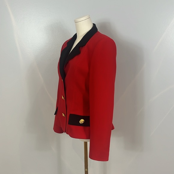 Wayne Clark Vintage Red and Black Wool Blazer - Picture 6 of 16